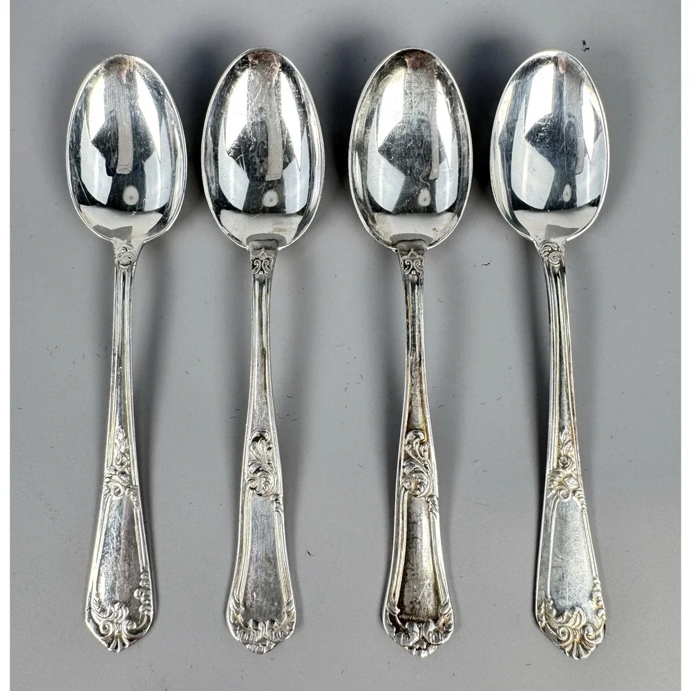 Ricci Argentieri Bernini 800 Silver Demitasse Spoons Italy Set of 4